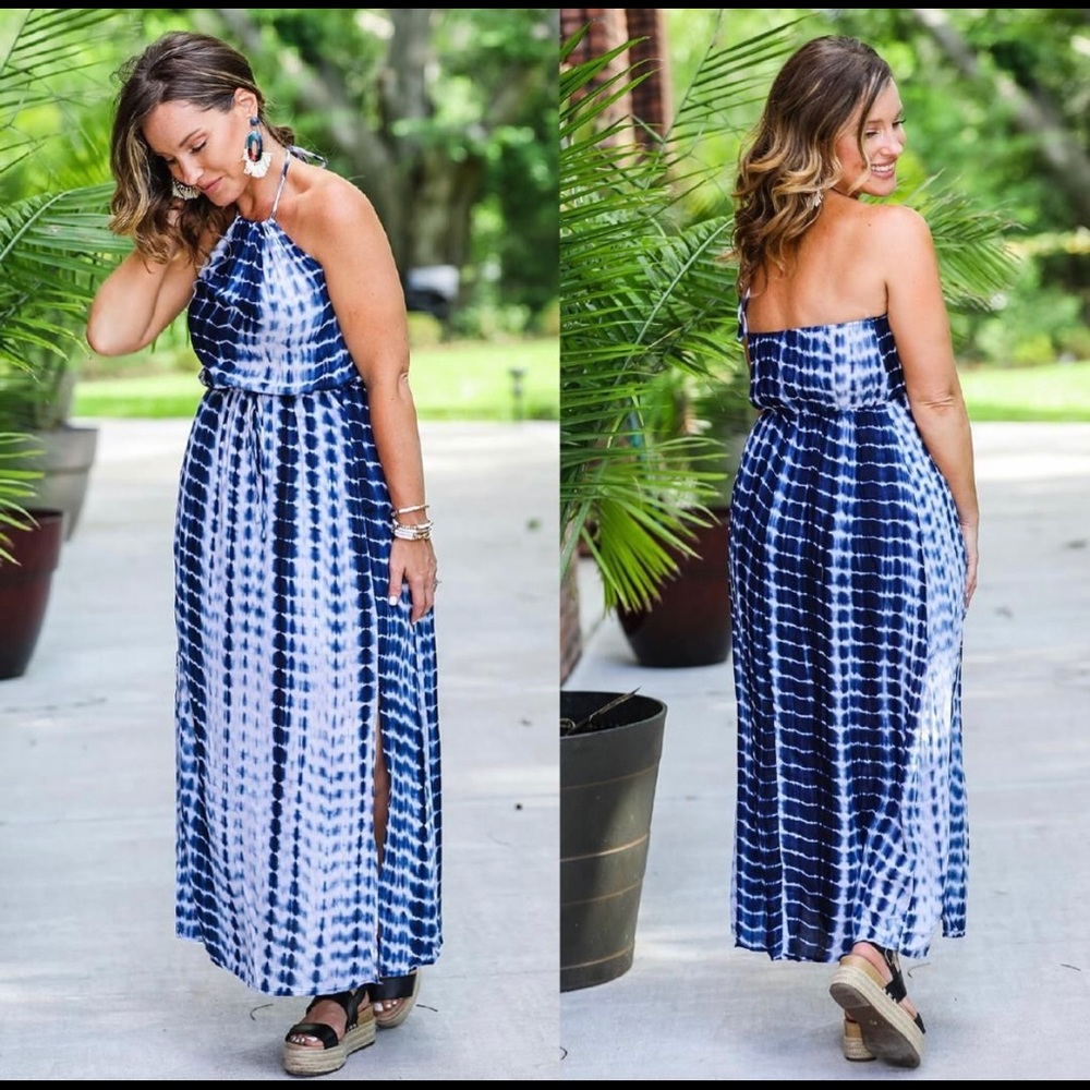 NWT AsherKate Favlux Tie Dye Halter Dress size M